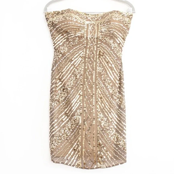 scala gold dress SCALA -80115 V-Neck Embroidered Prom Sheath Dress main image 0